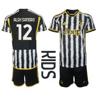 Camisa de time de futebol Juventus Alex Sandro #12 Replicas 1º Equipamento Infantil 2023-24 Manga Curta (+ Calças curtas)